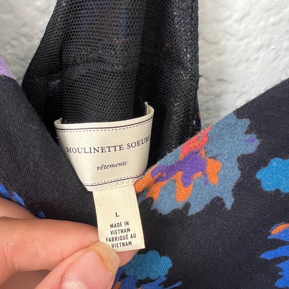 Anthropologie Moulinette Soeurs Sz L Willa Tie-Waist Jumpsuit‎ Women Boho Floral - Picture 3 of 16